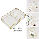 Maxbell Glass Display Box Treasure Trinket Storage Box for Dresser Bathroom Watch S