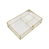 Maxbell Glass Display Box Treasure Trinket Storage Box for Dresser Bathroom Watch S