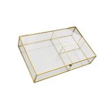 Maxbell Glass Display Box Treasure Trinket Storage Box for Dresser Bathroom Watch S