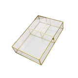 Maxbell Glass Display Box Treasure Trinket Storage Box for Dresser Bathroom Watch S