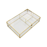 Maxbell Glass Display Box Treasure Trinket Storage Box for Dresser Bathroom Watch S