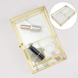 Maxbell Glass Display Box Treasure Trinket Storage Box for Dresser Bathroom Watch S