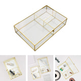 Maxbell Glass Display Box Treasure Trinket Storage Box for Dresser Bathroom Watch S