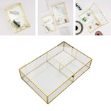 Maxbell Glass Display Box Treasure Trinket Storage Box for Dresser Bathroom Watch S