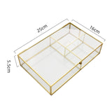 Maxbell Glass Display Box Treasure Trinket Storage Box for Dresser Bathroom Watch L