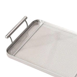 Maxbell Serving Trays Multi Purpose Tableware Acrylic for Party Tabletop Bedroom Argent