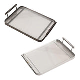Maxbell Serving Trays Multi Purpose Tableware Acrylic for Party Tabletop Bedroom Argent