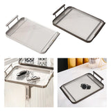 Maxbell Serving Trays Multi Purpose Tableware Acrylic for Party Tabletop Bedroom Argent