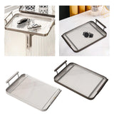 Maxbell Serving Trays Multi Purpose Tableware Acrylic for Party Tabletop Bedroom Argent