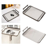 Maxbell Serving Trays Multi Purpose Tableware Acrylic for Party Tabletop Bedroom Argent