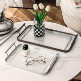 Maxbell Serving Trays Multi Purpose Tableware Acrylic for Party Tabletop Bedroom Argent