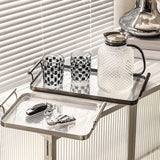 Maxbell Serving Trays Multi Purpose Tableware Acrylic for Party Tabletop Bedroom Argent
