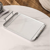 Maxbell Serving Trays Multi Purpose Tableware Acrylic for Party Tabletop Bedroom Argent