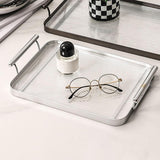Maxbell Serving Trays Multi Purpose Tableware Acrylic for Party Tabletop Bedroom Argent