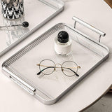 Maxbell Serving Trays Multi Purpose Tableware Acrylic for Party Tabletop Bedroom Argent