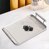 Maxbell Serving Trays Multi Purpose Tableware Acrylic for Party Tabletop Bedroom Argent