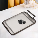 Maxbell Serving Trays Multi Purpose Tableware Acrylic for Party Tabletop Bedroom Black
