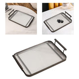 Maxbell Serving Trays Multi Purpose Tableware Acrylic for Party Tabletop Bedroom Black