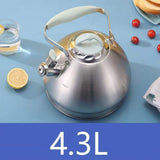 Maxbell 4.3L Tea Pot with Handle Whistle Tea Pot Stainless Steel for Cookers Green