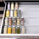 Maxbell Acrylic Spice Drawer Organizer 4 Layer Expandable for Cabinet Pantry Kitchen Clear