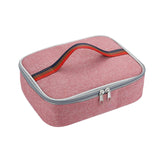 Maxbell Tote Insulated Food Container Portable Reusable for Kitchen Home Travel Pink with red