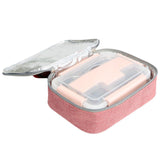 Maxbell Tote Insulated Food Container Portable Reusable for Kitchen Home Travel Pink with red