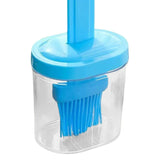 Maxbell Olive Oil Bottle with Silicone Brush Temperature Resistant for Grill Pancake Blue