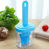 Maxbell Olive Oil Bottle with Silicone Brush Temperature Resistant for Grill Pancake Blue