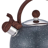 Maxbell Multipurpose Loud Whistling Kettle Hiking Teapot Stainless Steel for Camping grey