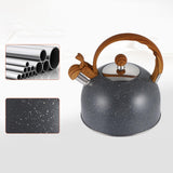 Maxbell Multipurpose Loud Whistling Kettle Hiking Teapot Stainless Steel for Camping grey
