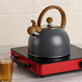 Maxbell Multipurpose Loud Whistling Kettle Hiking Teapot Stainless Steel for Camping grey