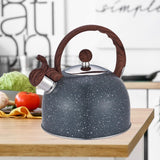 Maxbell Multipurpose Loud Whistling Kettle Hiking Teapot Stainless Steel for Camping grey