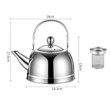 Maxbell Stainless Steel Tea Kettle with Infuser for Restaurant Picnic 1.2L