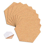 Maxbell 50Pcs Cork Board Tiles Pin Board for Wall with Sticky Backing DIY Coasters Hexagon