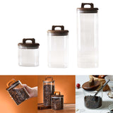 Maxbell Glass Storage Container Transparent Sealed Wooden Lid food tea 700ml