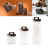 Maxbell Glass Storage Container Transparent Sealed Wooden Lid food tea 700ml