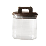 Maxbell Glass Storage Container Transparent Sealed Wooden Lid food tea 700ml