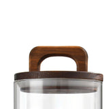 Maxbell Glass Storage Container Transparent Sealed Wooden Lid food tea 700ml