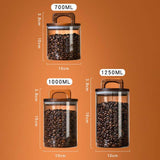 Maxbell Glass Storage Container Transparent Sealed Wooden Lid food tea 700ml