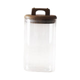 Maxbell Glass Storage Container Transparent Sealed Wooden Lid food tea 1000ml