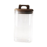 Maxbell Glass Storage Container Transparent Sealed Wooden Lid food tea 1000ml