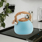Maxbell Stainless Steel Whistle Kettle 3L Teapot for Induction Cooker Tea Room Home Blue