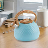 Maxbell Stainless Steel Whistle Kettle 3L Teapot for Induction Cooker Tea Room Home Blue