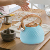 Maxbell Stainless Steel Whistle Kettle 3L Teapot for Induction Cooker Tea Room Home Blue