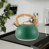 Maxbell Stainless Steel Whistle Kettle 3L Teapot for Induction Cooker Tea Room Home Green