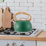 Maxbell Stainless Steel Whistle Kettle 3L Teapot for Induction Cooker Tea Room Home Green