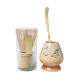 Maxbell 3 Pieces Japanese Matcha Whisk Set for Japanese Matcha Preparation