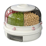 Maxbell Rotating Rice Dispense Storage Jar Food Container for Kitchen Home Cabinet White