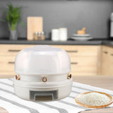 Maxbell Rotating Rice Dispense Storage Jar Food Container for Kitchen Home Cabinet White