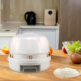 Maxbell Rotating Rice Dispense Storage Jar Food Container for Kitchen Home Cabinet White